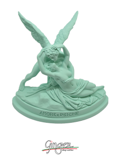 A. Canova - Cupid and Psyche 13 cm - Colored: Aquamarine