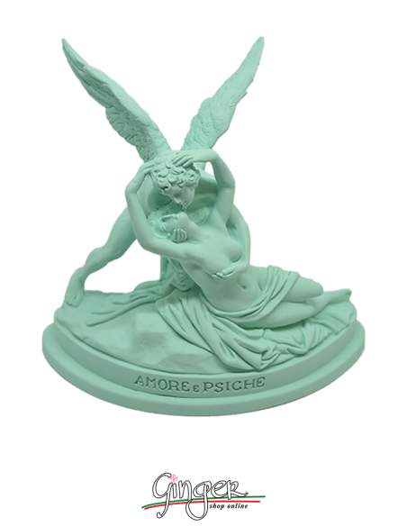 A. Canova - Cupid and Psyche 13 cm - Colored: Aquamarine