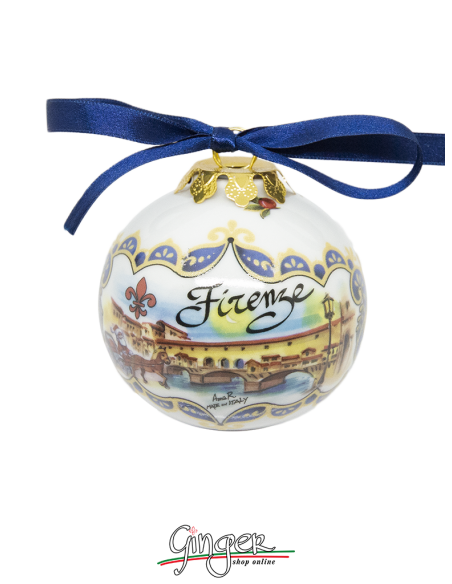 Christmas Ornaments: Florence Landscape and Ponte Vecchio 1.77 or 3.14 in.