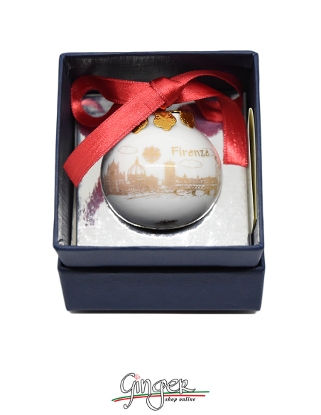 Christmas Ornaments: Florence Monuments and Gold Lily 1.77 in.