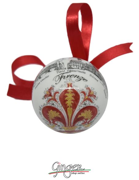 Christmas Ornaments: Florence Profile with Red Lily 1.77 or 3.14 in.