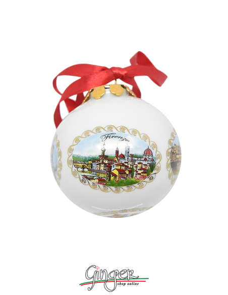 Christmas Ornaments: Three views of Florence with Lily 3.14 in.