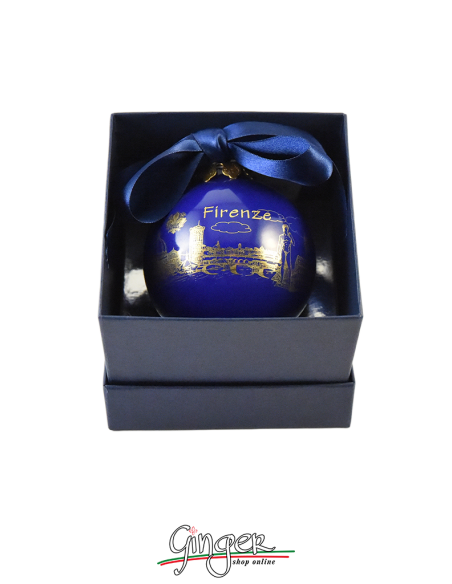 Palla di Natale Terra d'Italia - Firenze Profilo Oro BL 80 mm