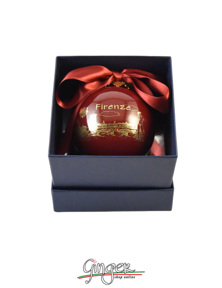 Palla di Natale Terra d'Italia - Firenze Profilo Oro RO 80 mm