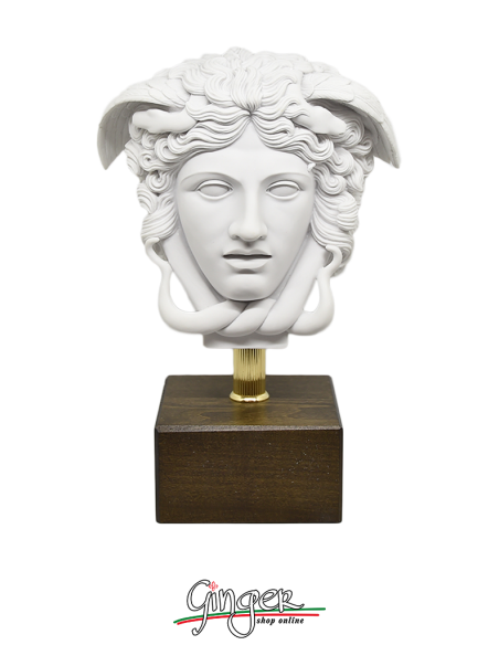 Medusa - head with wooden base - 29 cm