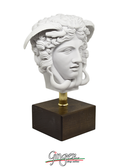 Medusa - head with wooden base - 29 cm