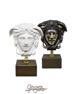 Medusa - head with wooden base - 29 cm