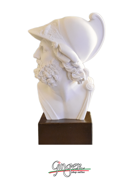 Menelaus - head with wooden base - 41 cm