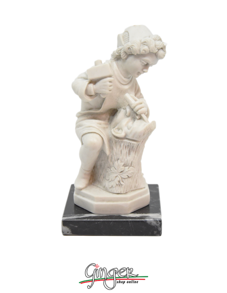 Child Michelangelo who sculpts the head of Faun - 4.3 in. (11 cm)