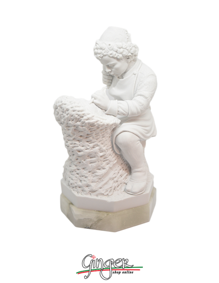 Child Michelangelo who sculpts the head of Faun - 23 cm