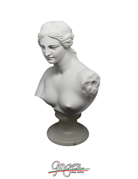 Venus de Milo (Aphrodite) - 8.6 in. (22 cm) - Bust with alabaster base