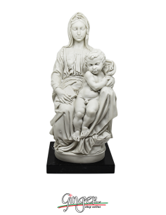 Madonna of Bruges by Michelangelo Buonarroti - h 38 cm with marble base