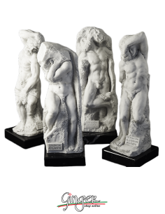 Michelangelo's Prisoners or Slaves at the Accademia in Florence - 7.9 in or 9.8 in.