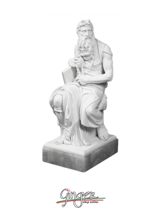 Moses by Michelangelo - base in alabaster - 30 cm