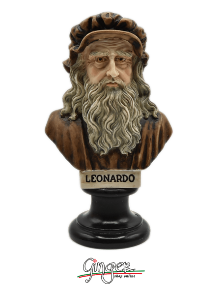 Leonardo da Vinci - bust 5.9 in. (15 cm) hand painted
