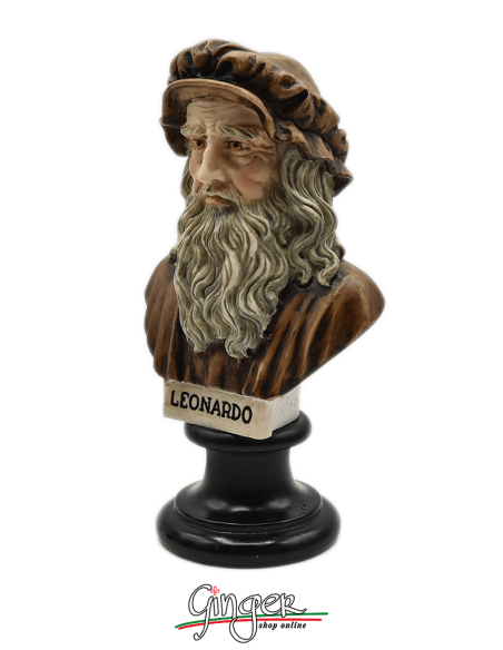 Leonardo da Vinci - bust 5.9 in. (15 cm) hand painted