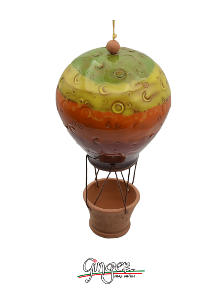 Ceramic Hot Air Balloon - diameter 9 cm (3.54") height 17 cm (6.70") - MD