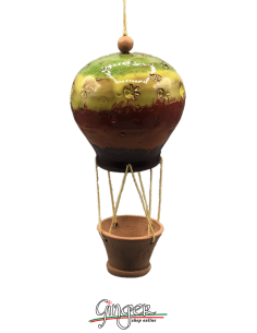 Ceramic Hot Air Balloon - diameter 7 cm (2.76") height 14 cm (5.51") - PC