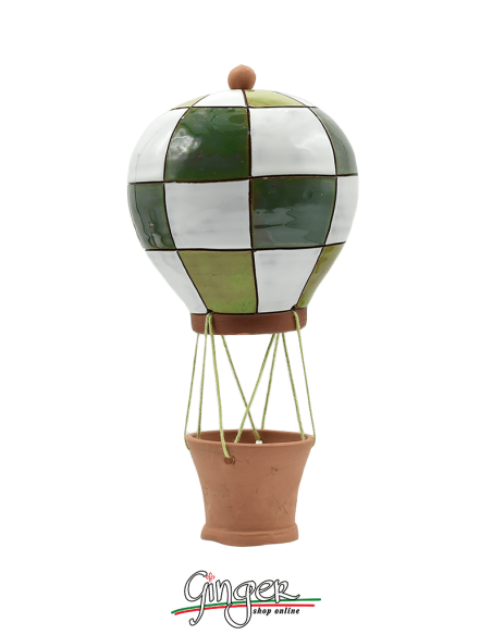 Mongolfiera in Ceramica - diametro 9 cm altezza 17 cm - M7641