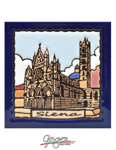 Hand painted and glazed ceramic tile - Tuscany: Siena (4.33x4.33 in.)