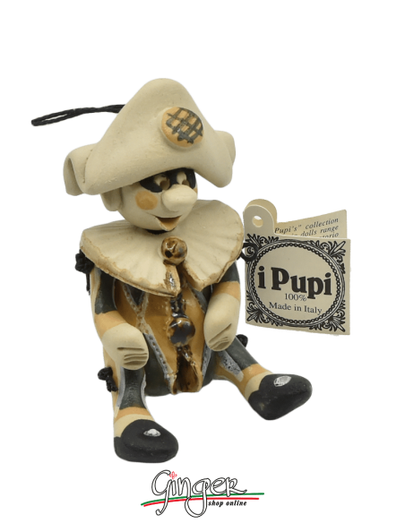 "i Pupi": Italian Masks - 7 cm (2.76") - Arlecchino Arlequin