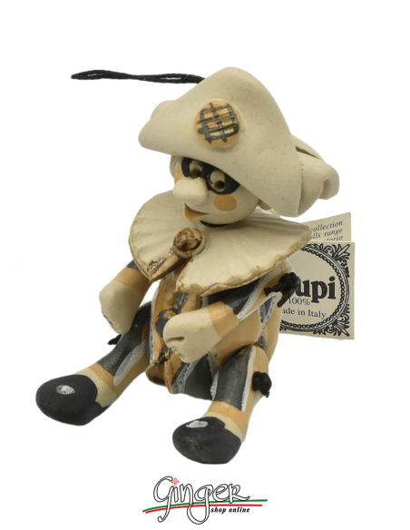 "i Pupi": Italian Masks - 7 cm (2.76") - Arlecchino Arlequin