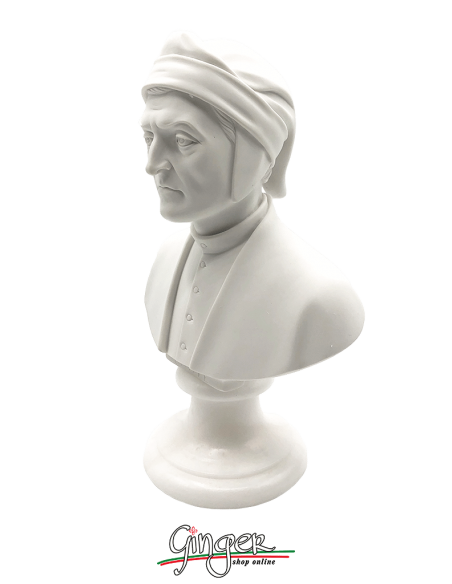 Dante Alighieri - bust 8.6 in. (22 cm) - with alabaster base