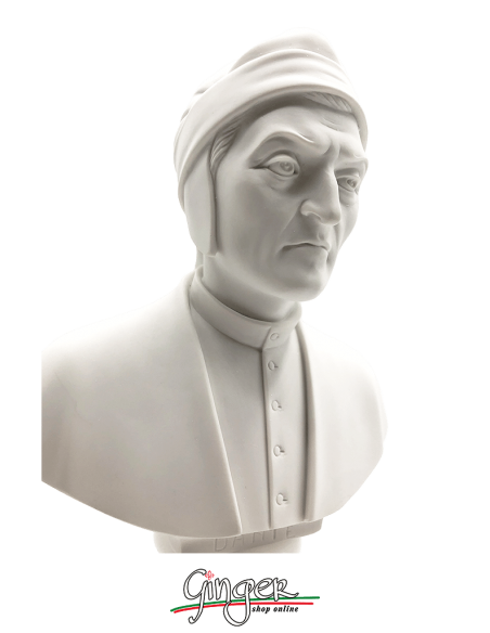 Dante Alighieri - bust 8.6 in. (22 cm) - with alabaster base