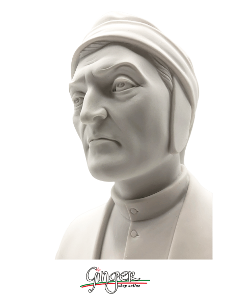 Dante Alighieri - bust 8.6 in. (22 cm) - with alabaster base