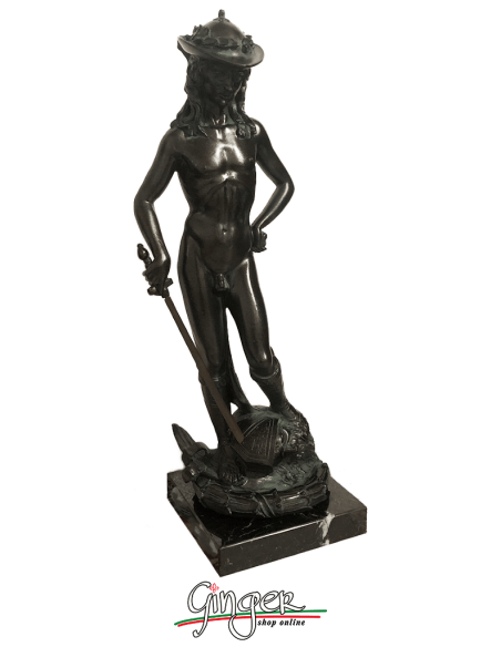David by Donatello - 48 cm (18.9 in.) - aged bronze color
