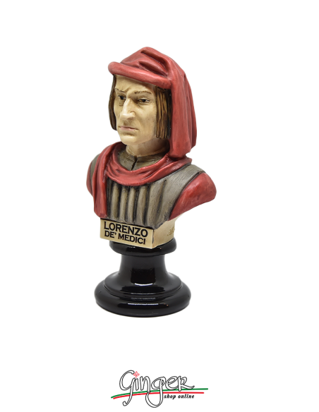 Lorenzo de Medici "the Magnificent" - bust 5.9 in. (15 cm) hand painted