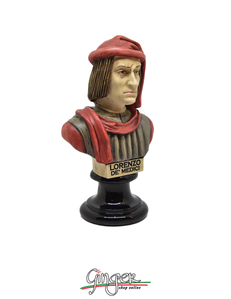 Lorenzo de Medici "the Magnificent" - bust 5.9 in. (15 cm) hand painted