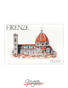 Fridge magnet with drawings and pictures of Florence: the Cathedral