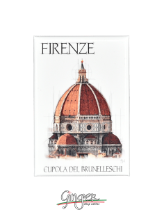 Fridge magnet with drawings and pictures of Florence: Dome by Brunelleschi