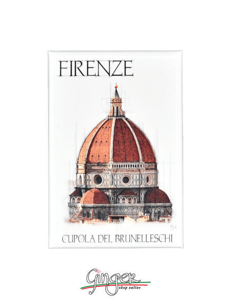 Fridge magnet with drawings and pictures of Florence: Dome by Brunelleschi