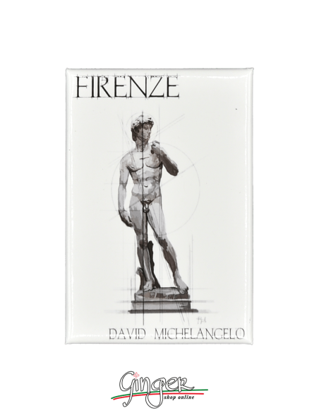 Fridge magnet with drawings and pictures of Florence: David