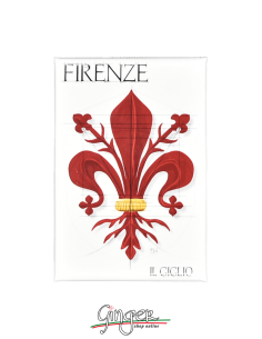 Fridge magnet with drawings and pictures of Florence: the Lily symbol of Florence