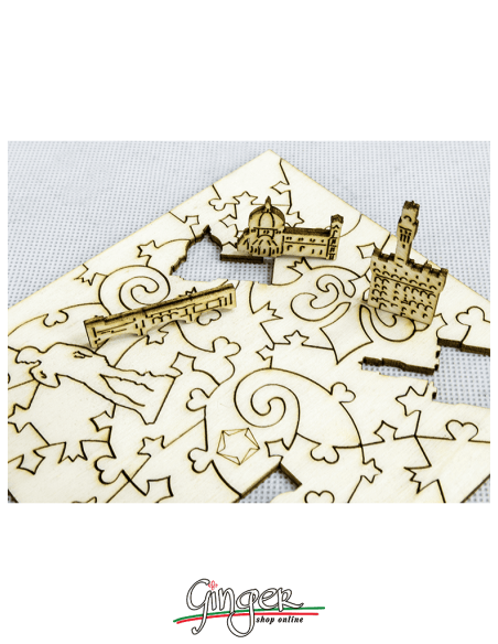 Collectible mini wooden Puzzle: Tuscany