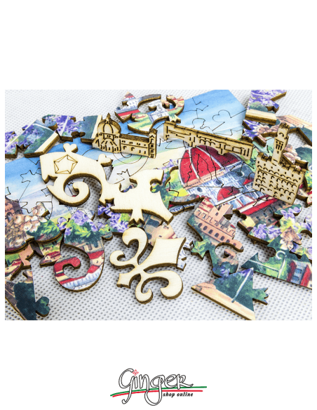Collectible mini wooden Puzzle: Tuscany