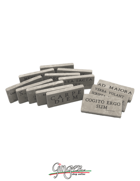 "New" - Magnet in real raw Italian marble - Cogito ergo sum (I think, therefore I am)