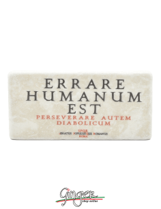 "New" - Magnet in real raw Italian marble - Errare humanum est (To err is human)