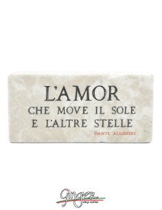 "New" - Magnet in real raw Italian marble - L'Amor che move il sole ... (The love that moves the sun and the other stars)