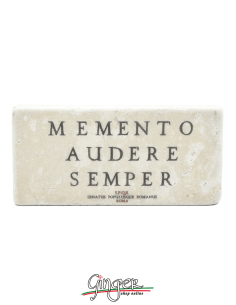"New" - Magnet in real raw Italian marble - Memento audere semper (Remember to always be bold)