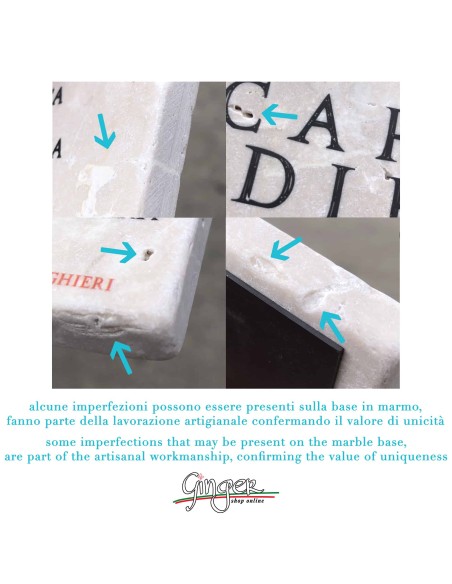 "New" - Magnet in real raw Italian marble - Cogito ergo sum (I think, therefore I am)
