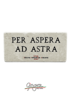 "New" - Magnet in real raw Italian marble - Per aspera ad astra (Through difficulties to the stars)