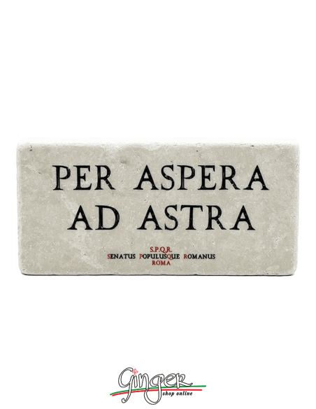 "New" - Magnet in real raw Italian marble - Per aspera ad astra (Through difficulties to the stars)
