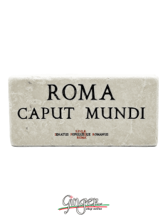 "New" - Magnet in real raw Italian marble - Roma caput mundi (Rome, capital of the world)