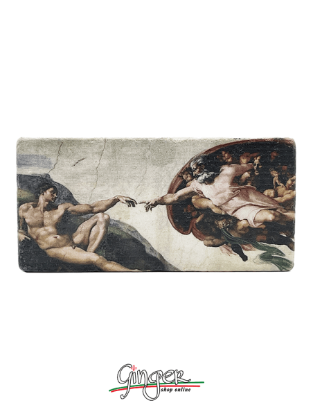 "New" - Magnet in real raw Italian marble - the Creation (Michelangelo)