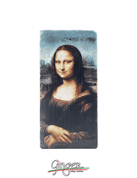 "New" - Magnet in real raw Italian marble - the Mona Lisa or Gioconda (Leonardo da Vinci)