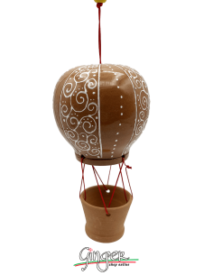Ceramic Hot Air Balloon - diameter 8 cm (3.15") height 15 cm (5.9") - 2401